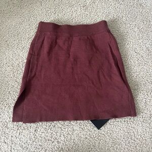 reddish/brown sweater mini skirt